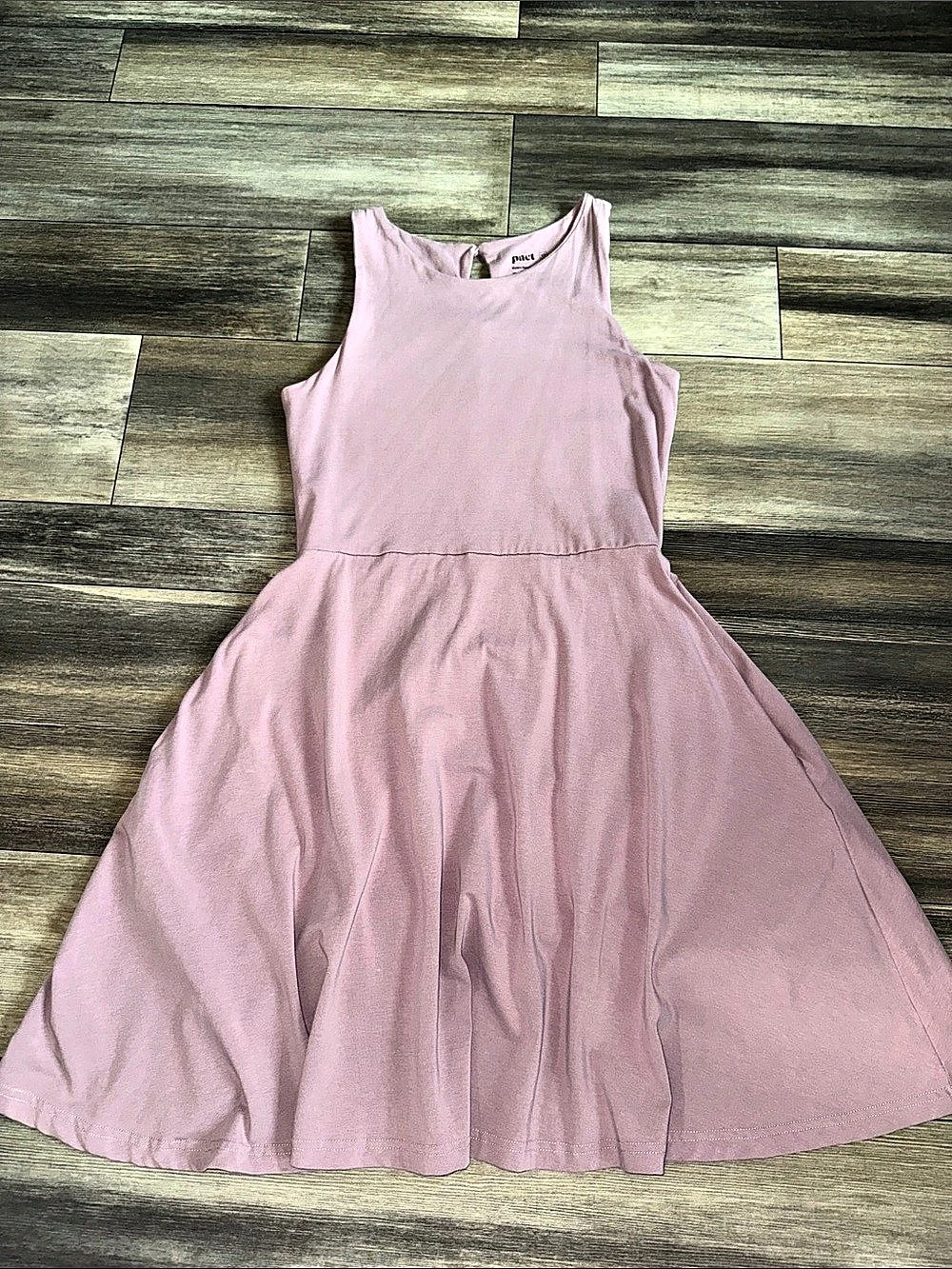 PACT Organic Cotton Fit & Flare Keyhole Back Dress XS